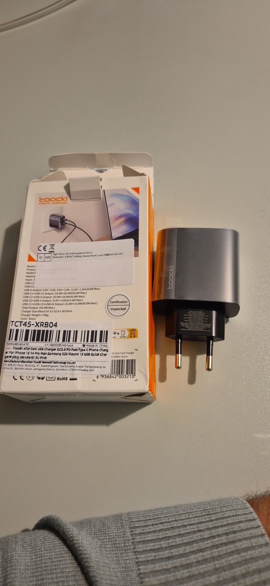 Зарядно toocki 45W GaN
