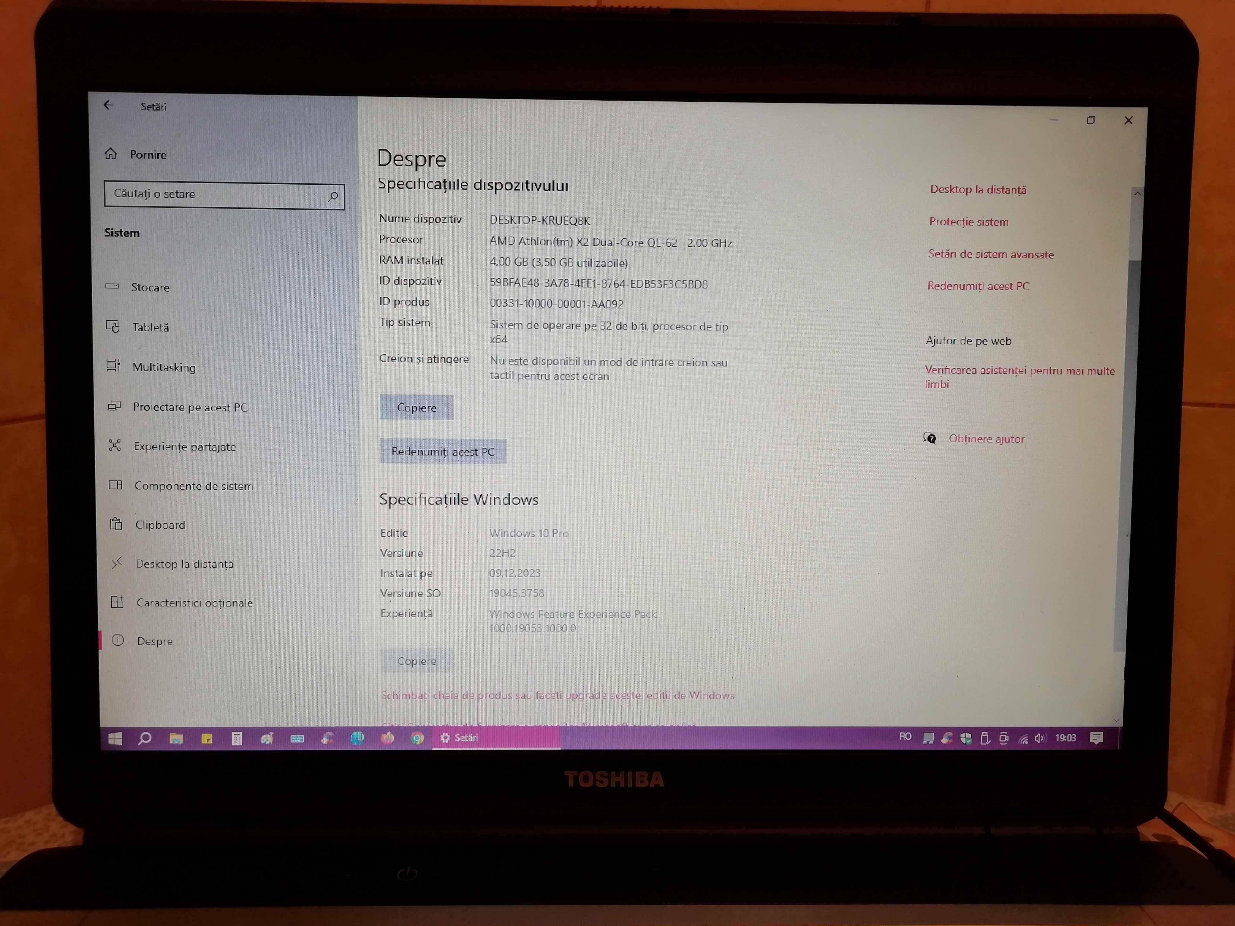 Laptop Toshiba Sattellite L300D, 15,6 inch, Windows 10 Pro