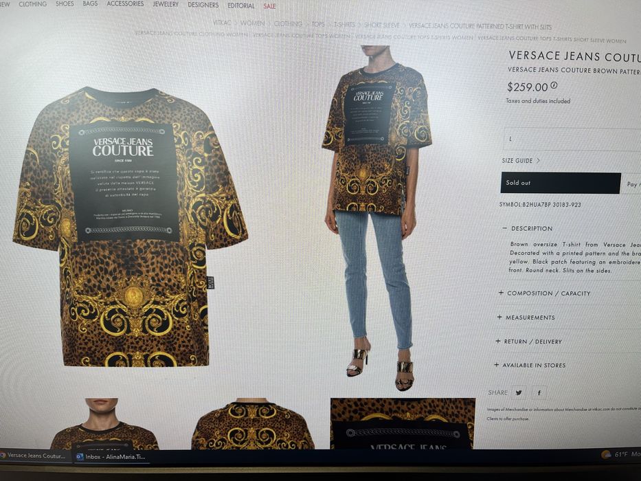 Vand tricou Versace