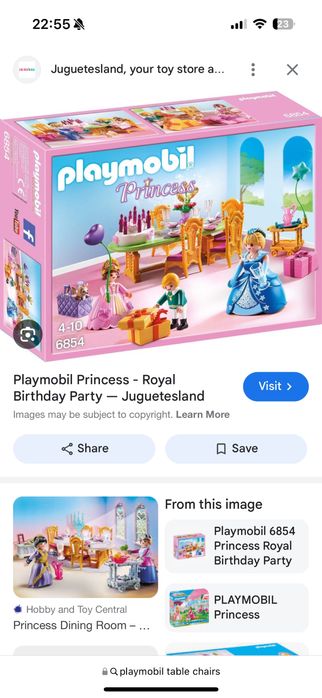 Playmobil princess royal birthday party - маса,столове,количка