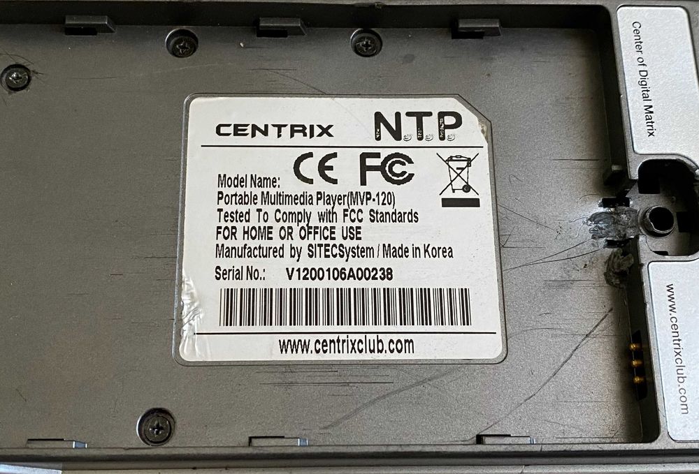 Centrix MVP-120 Portable Multimedia Player – baterie umflată, neprobat
