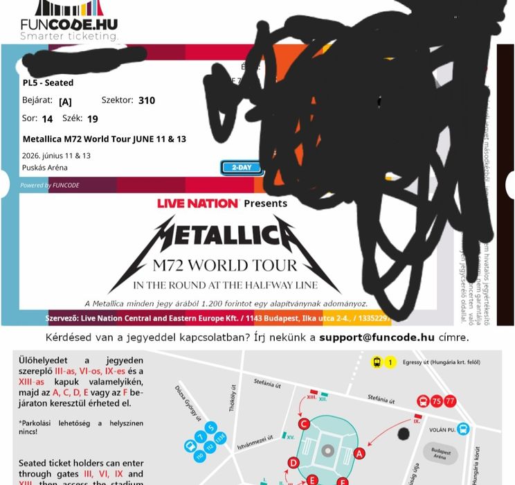 Bilet Metallica, Budapesta