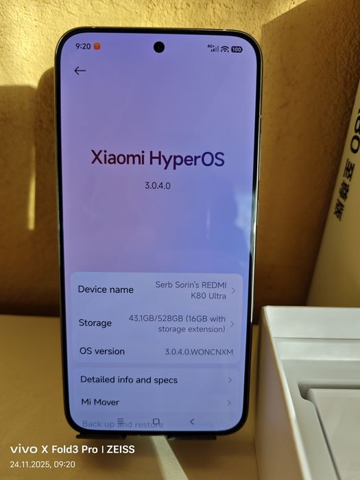 Xiaomi Redmi K80 Ultra 16/512 GB, Impecabil, la cutie cu toate accesor