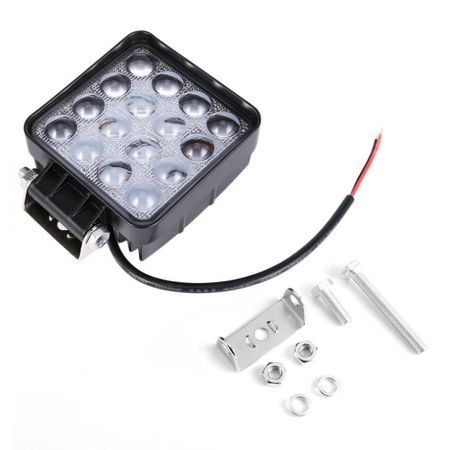 Proiector LED auto offroad 48W 12V-24V 3520 lumenI patrat / rotund