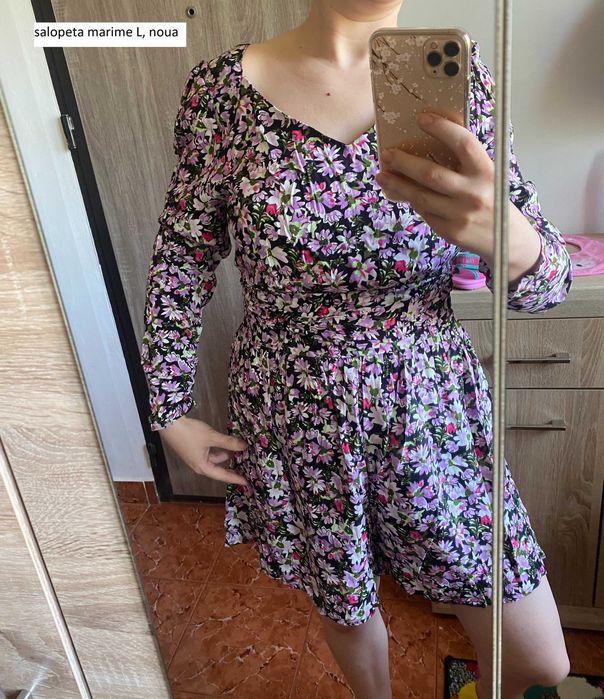 Salopeta de vara inflorata marime M sau L noua femei vascoza