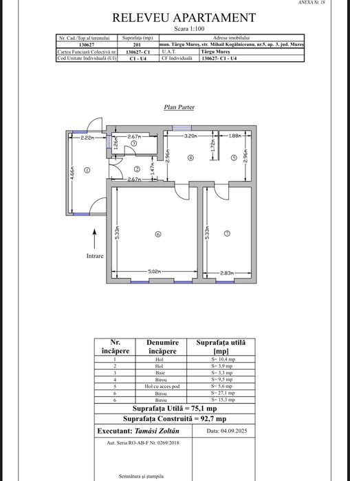 Apartament cu 3 camere, mansarda, langa scoala Bolyai, ULTRACENTRAL
