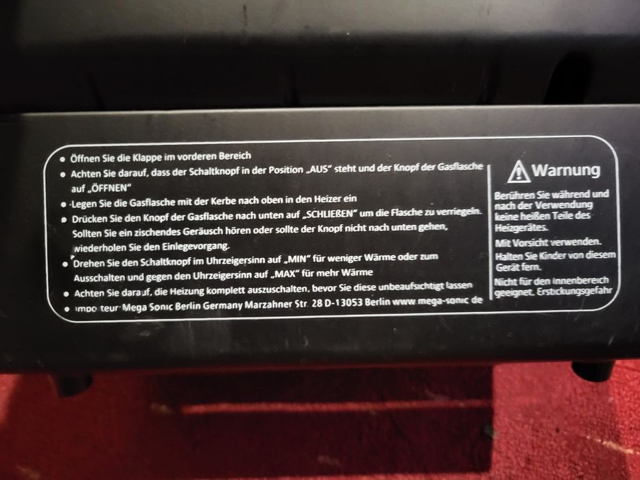 Incalzitor portabil pe gaz, camping, turism,