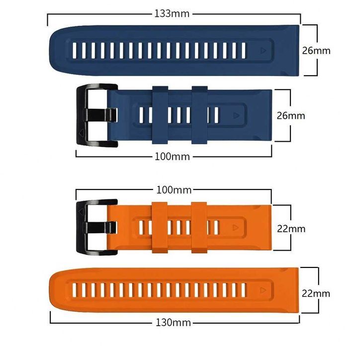 Curea silicon 22mm 26mm Quickfit Garmin Epix Fenix 5X 7 7X 5Plus 6XPro