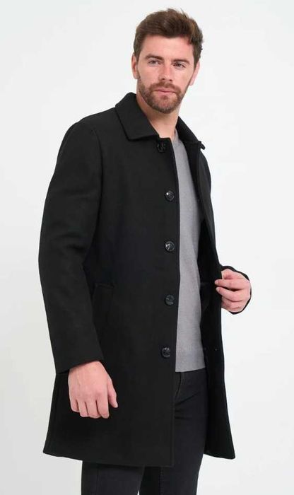 Palton slim de lux 48 M 50 L Michael Kors NOU lana si casmir negru