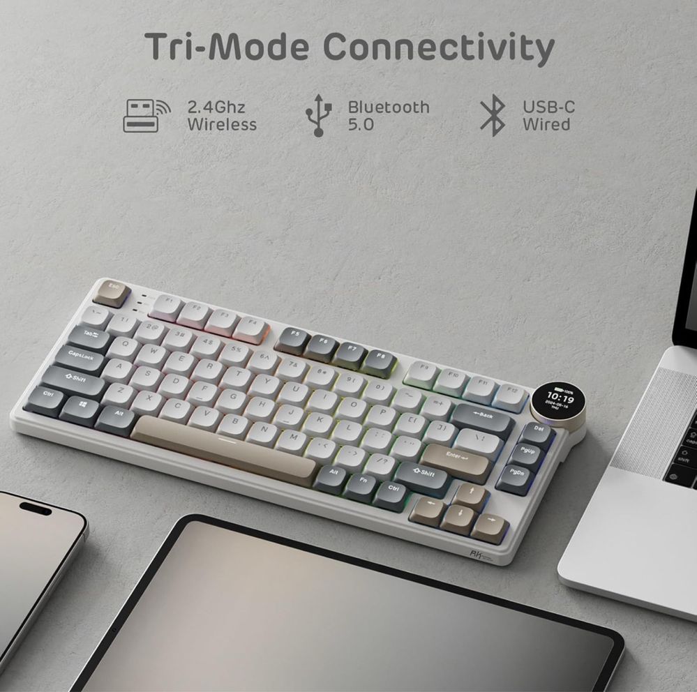 Tastatura mecanica Royal Kludge N80, low profile, RGB, wireless