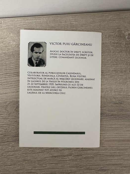 Din lunea legionara, Victor Puiu Garcineanu brosura revista cărțulie