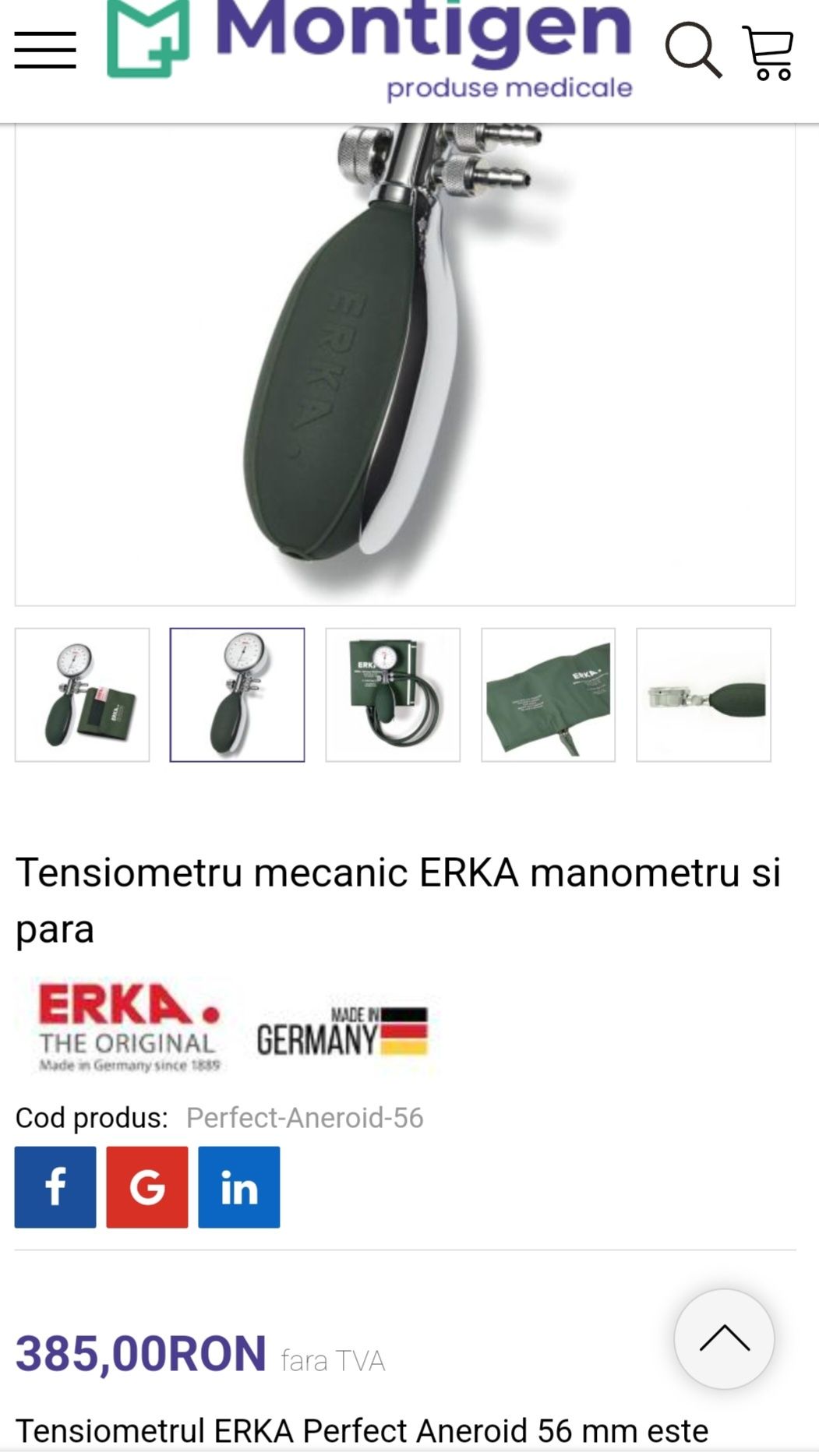 tensiometru mecanic german erka cu para uzat