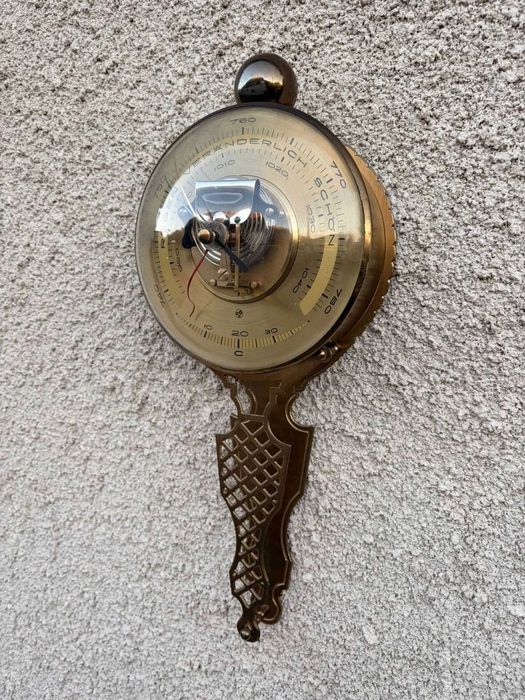 inedit barometru si termometru in montura de bronz