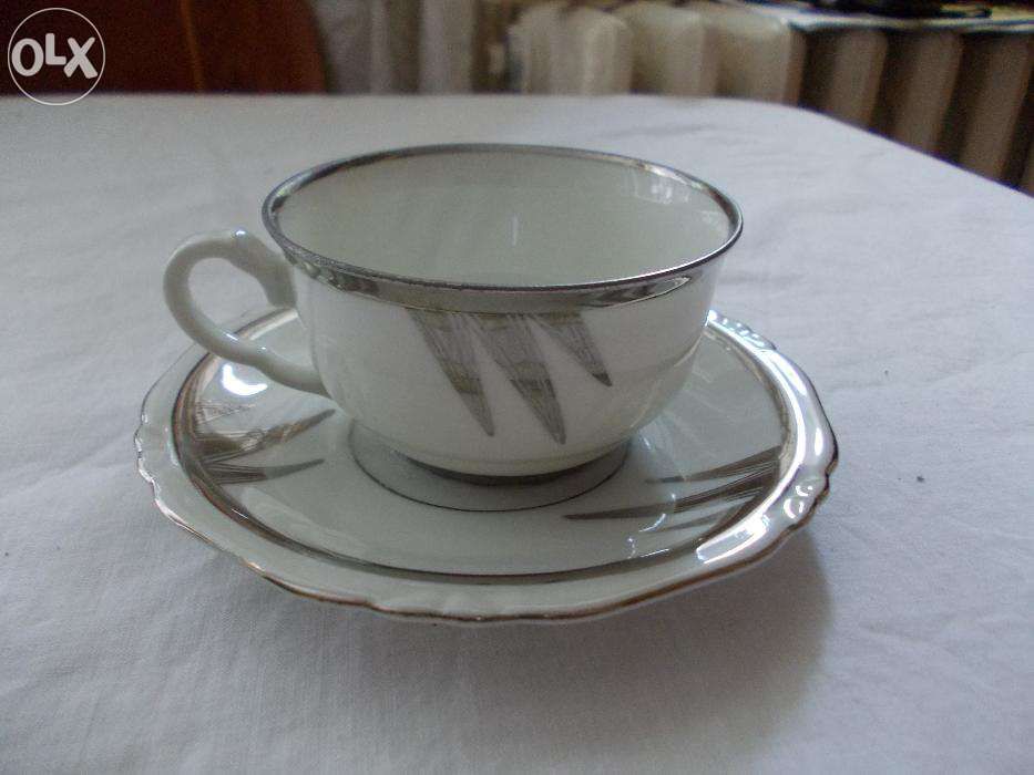 Vintage Set De cafea Bavarez vechi , cu marginile de argint