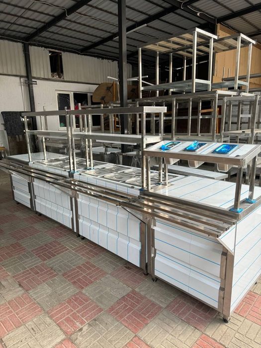 Линия раздачи  мармит Витриный холодильник  линий  раздача