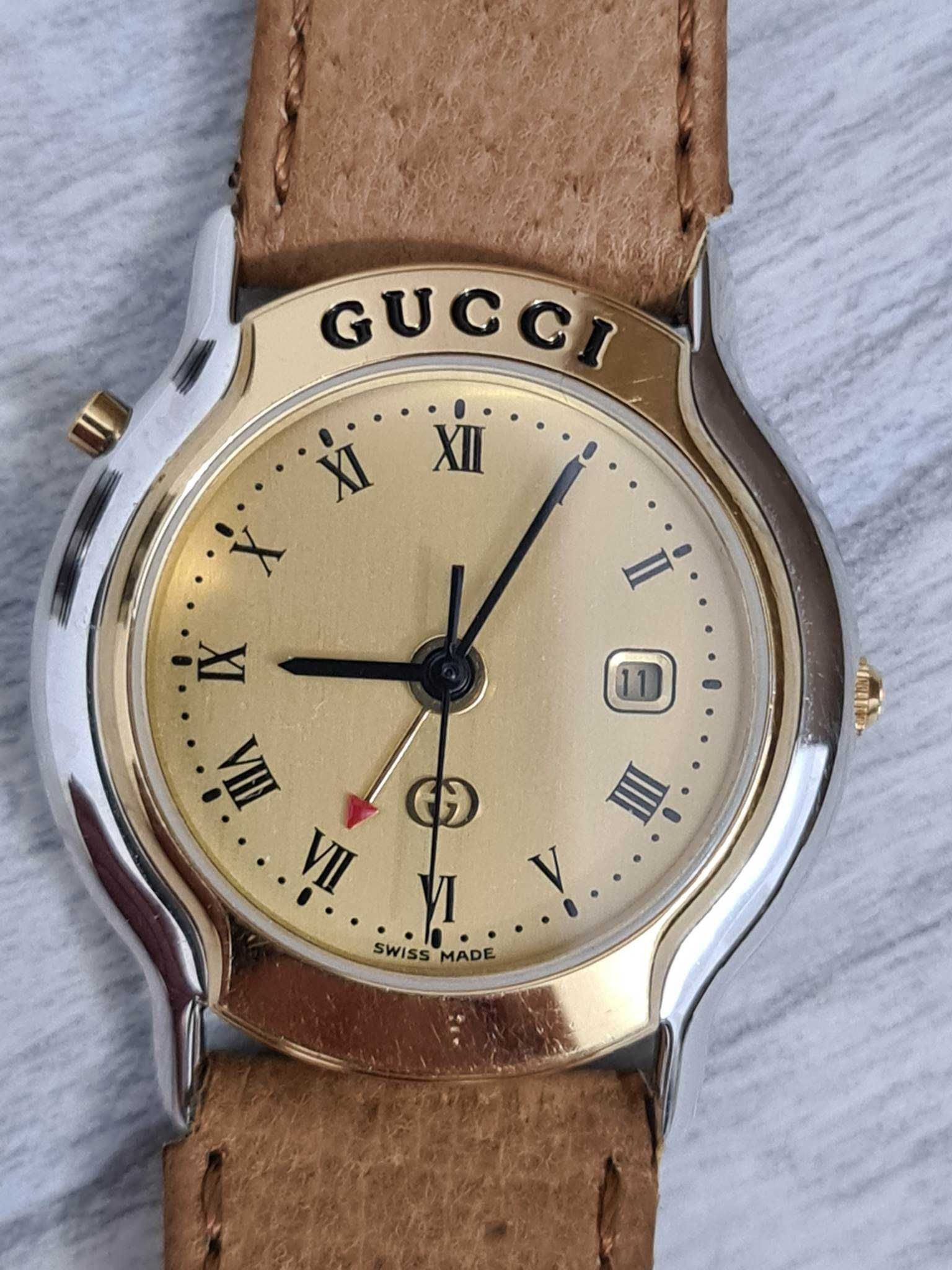 Ceas Lux Dama Gucci Mondiale Dual Time Quartz 1980 Vintage Rar