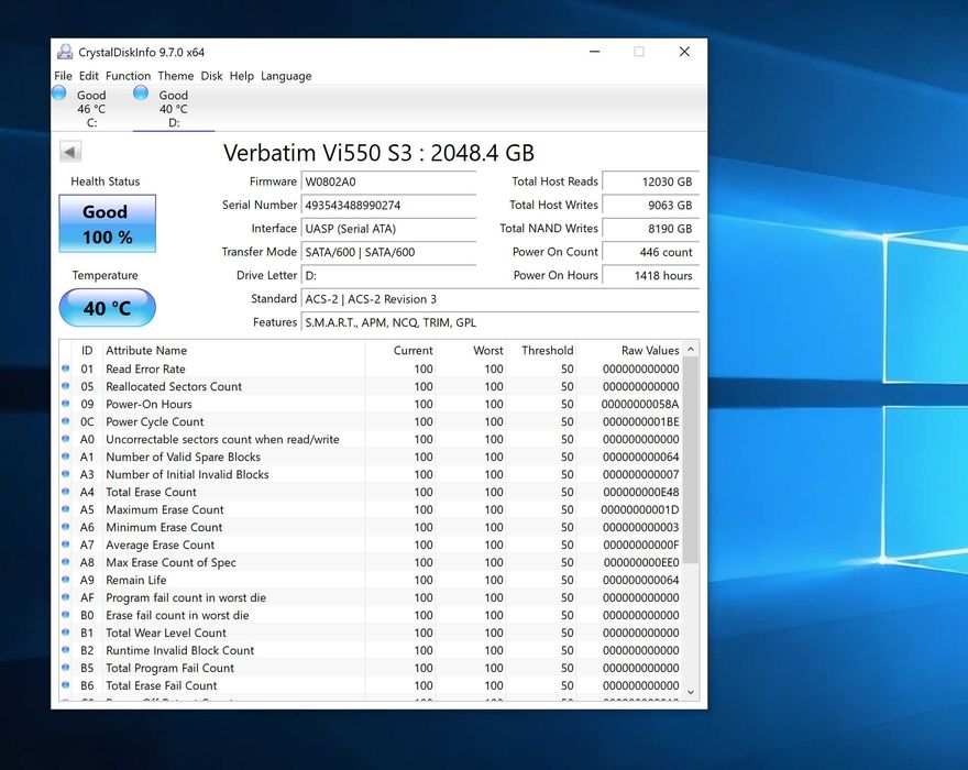 SSD verbatim 2TB (garantie 2027)