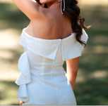 Rochie albă Bby, mărimea 34, XS, lungă, nouă, cu crăpătura pe picior