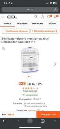 Sterilizator Chicco 2 in 1 impecabil