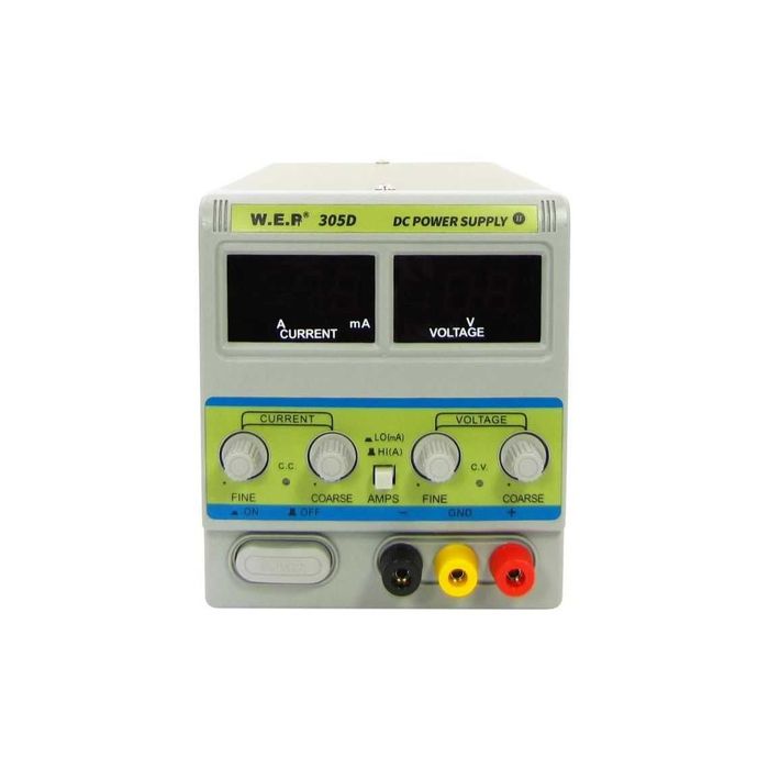 Захранващ блок WEP PS-305D-II 30V 5A с превключвател Hi (A)/Lo (mA).