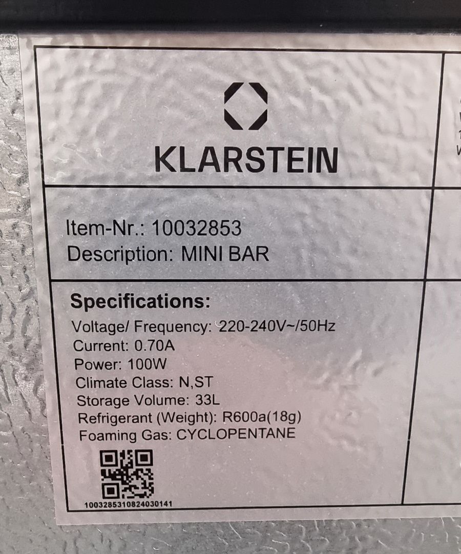 Мини фризер Klarstein 33L