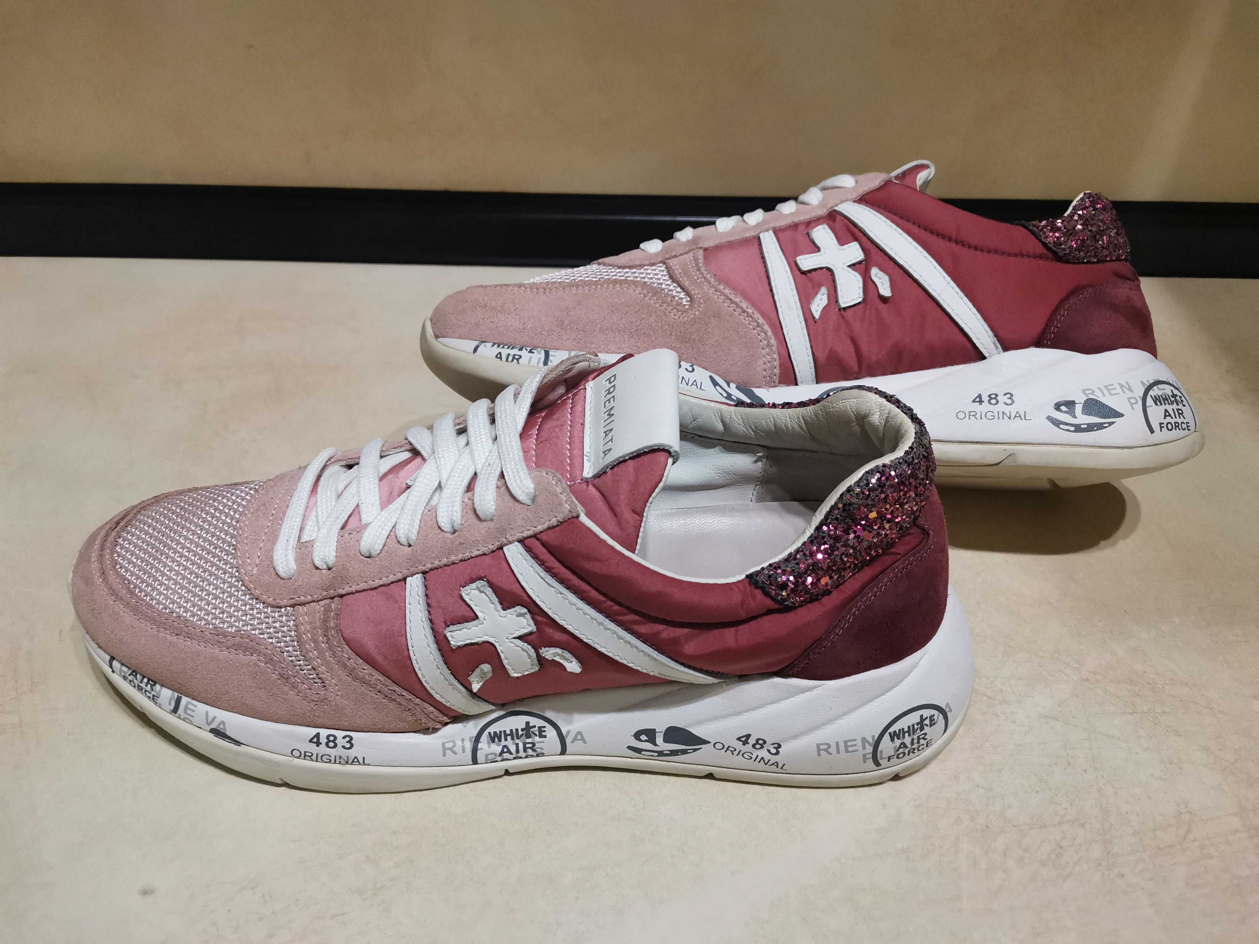 Premiata Layla 4691 Pink Leather Sneakers.