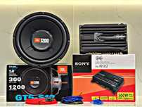 Сабвуфер JBL+Усилитель Sony+Комплект кабель(bufer,machete,pioneer,Dl)