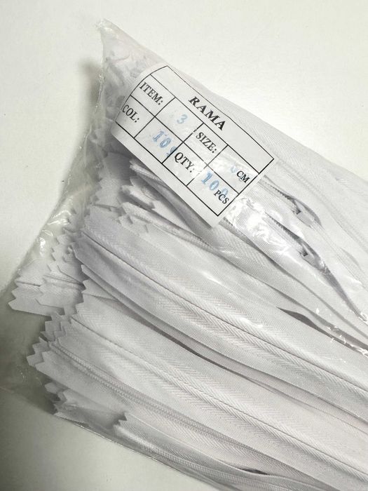 Fermoare lungime 60 cm, alb, 100 buc