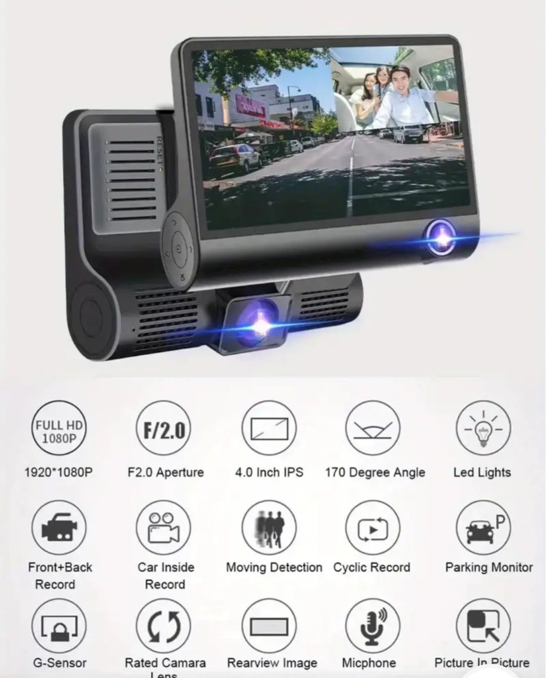 Camera auto tripla DVR FullHD.