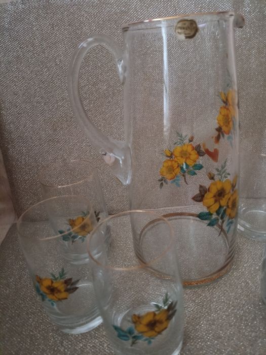 Сервиз Bohemia из чешского стекла :кувшин и 6 стаканов Bohemia