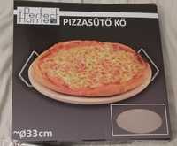 Piatra pentru pizza cu suport inox, 33cm, Perfect Home - noua