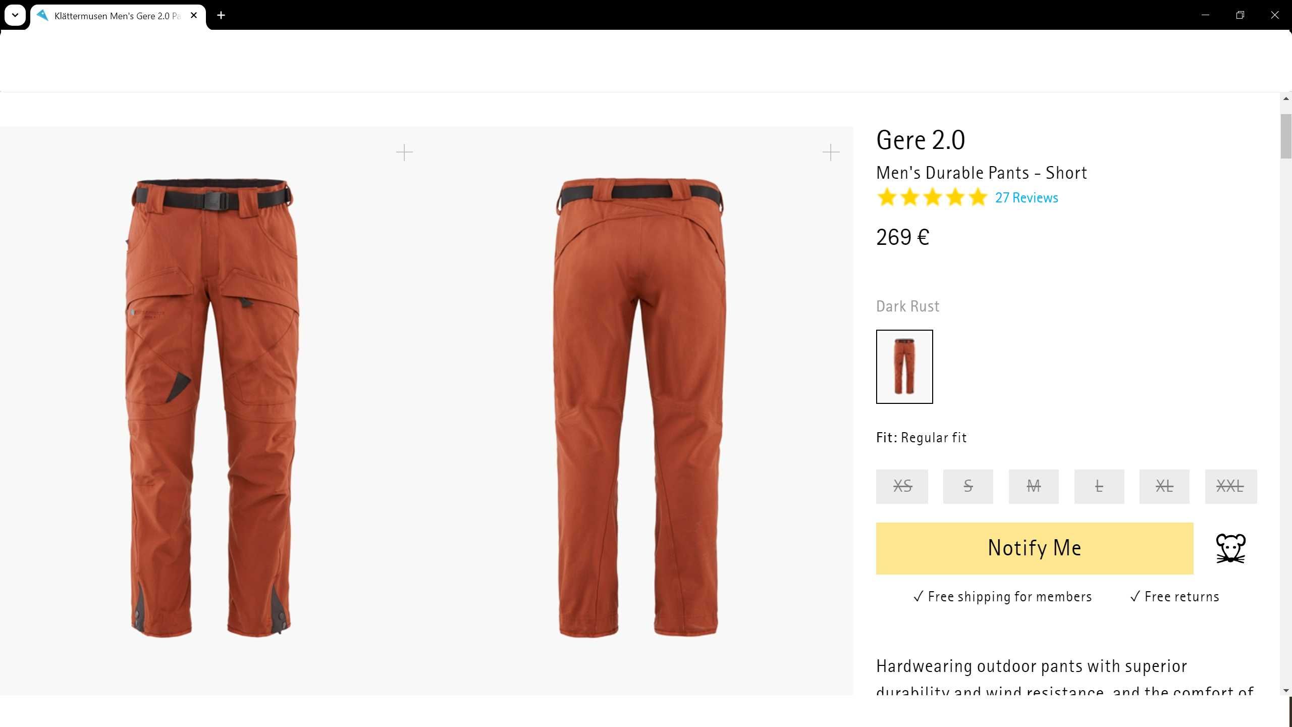 Klattermusen GERE 2 Durable Pants размер XL панталон здрава материя
