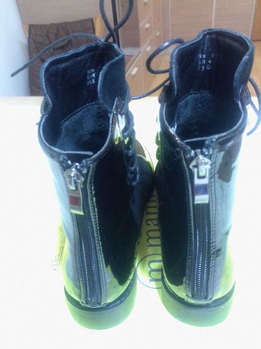 Нови боти, комбинация от 100% естествен лак и велур, N:39