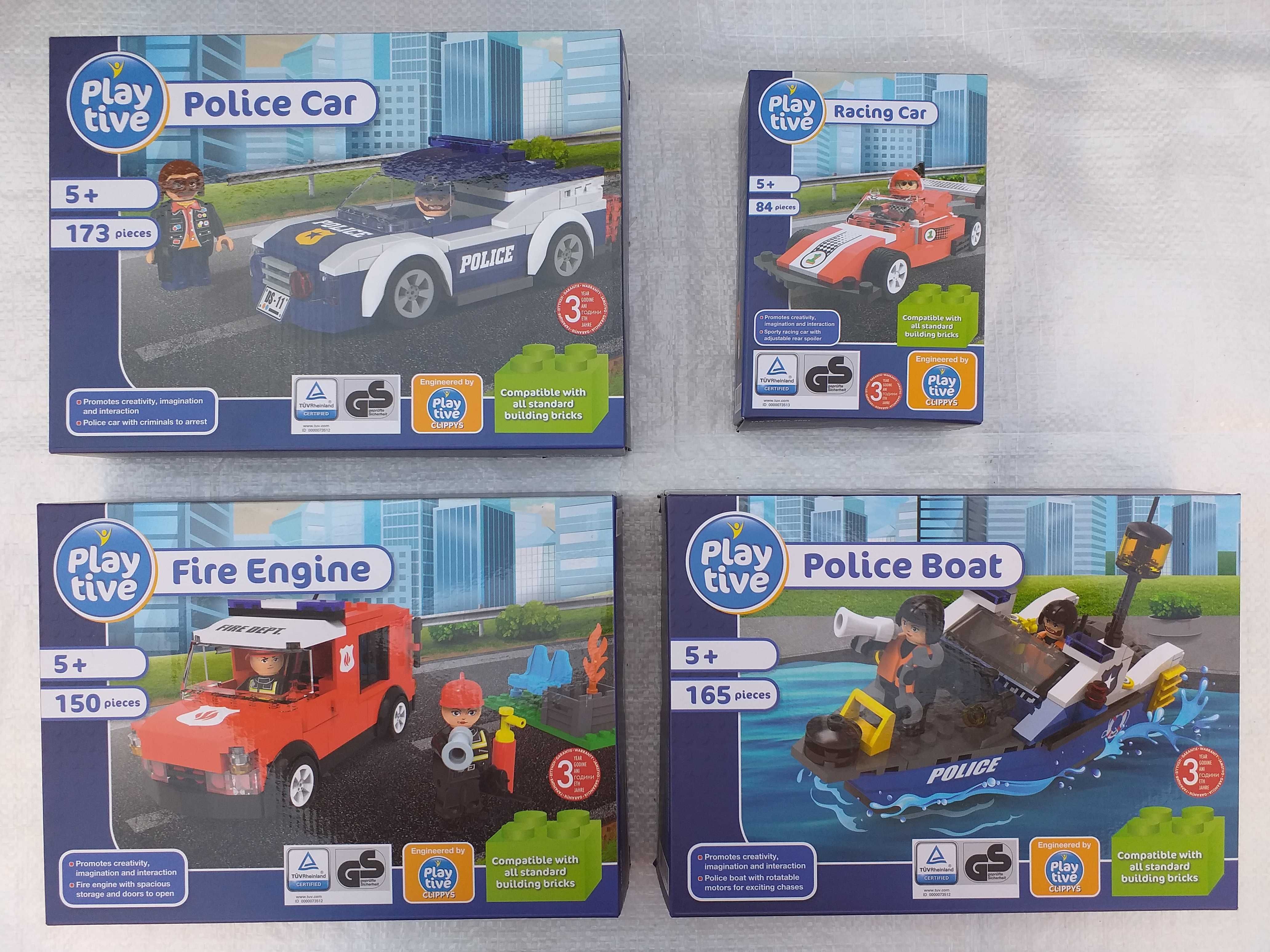 seturi jucarii lego figurine, masinuta, raliu, salupa politie, ATV