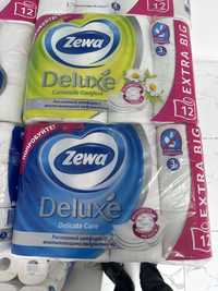 Туалетная бумага Zewa Deluxe белая, 3 слоя, 12 рулонов