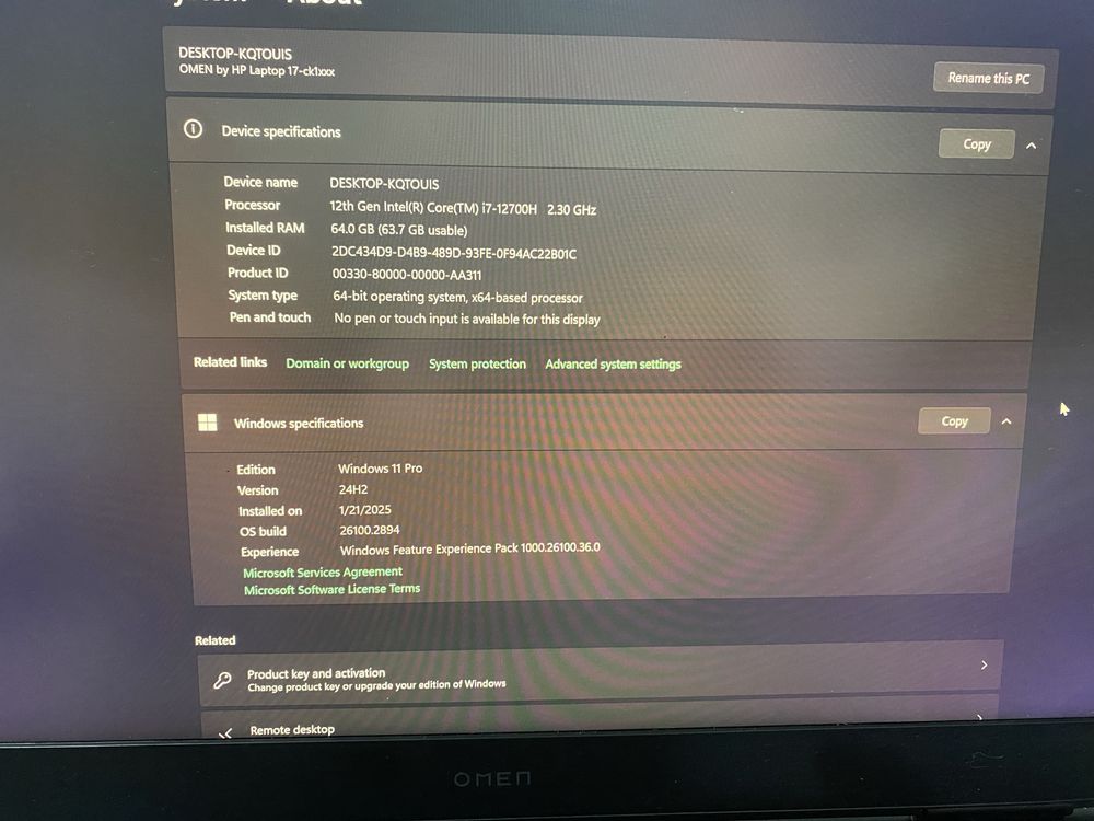 HP Omen 17 i7-12700H/64Gb/512Gb/RTX3070Ti/17.3"LED Mechanical
