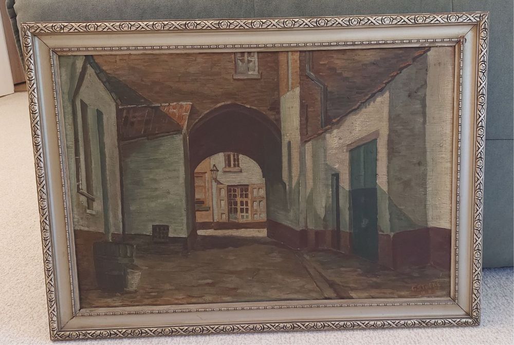 Tablou ulei pe lemn, semnat -1937,scoala austriaca