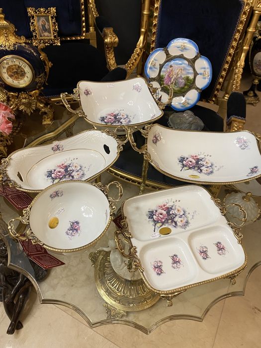 Vas portelan/suport bronz