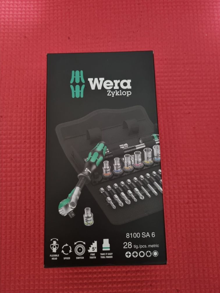 Set clichet cu tubulare și biți 1/4 WERA 8100 SA 6