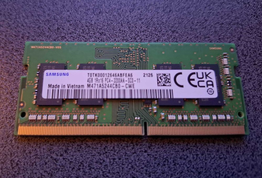 Memorie RAM Samsung, SODIMM laptop DDR4, 4Gb 3200 MHz, 1.2 V