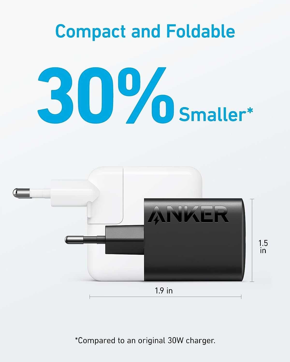 Anker 312 USB-C зарядно за стена,30W High-Speed Fast Charger