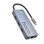 HUB 6 in 1 адаптер Type-C Хаб Hoco HB51 |HDMI+PD+RJ45+USB 3
