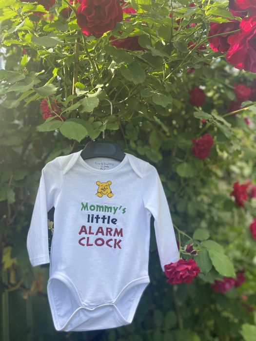 Body personalizat cu text si logo disney brodat