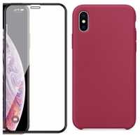 Iphone XS MAX XR - Husa Alcantara Silicon Catifea + Folie Sticla 9D