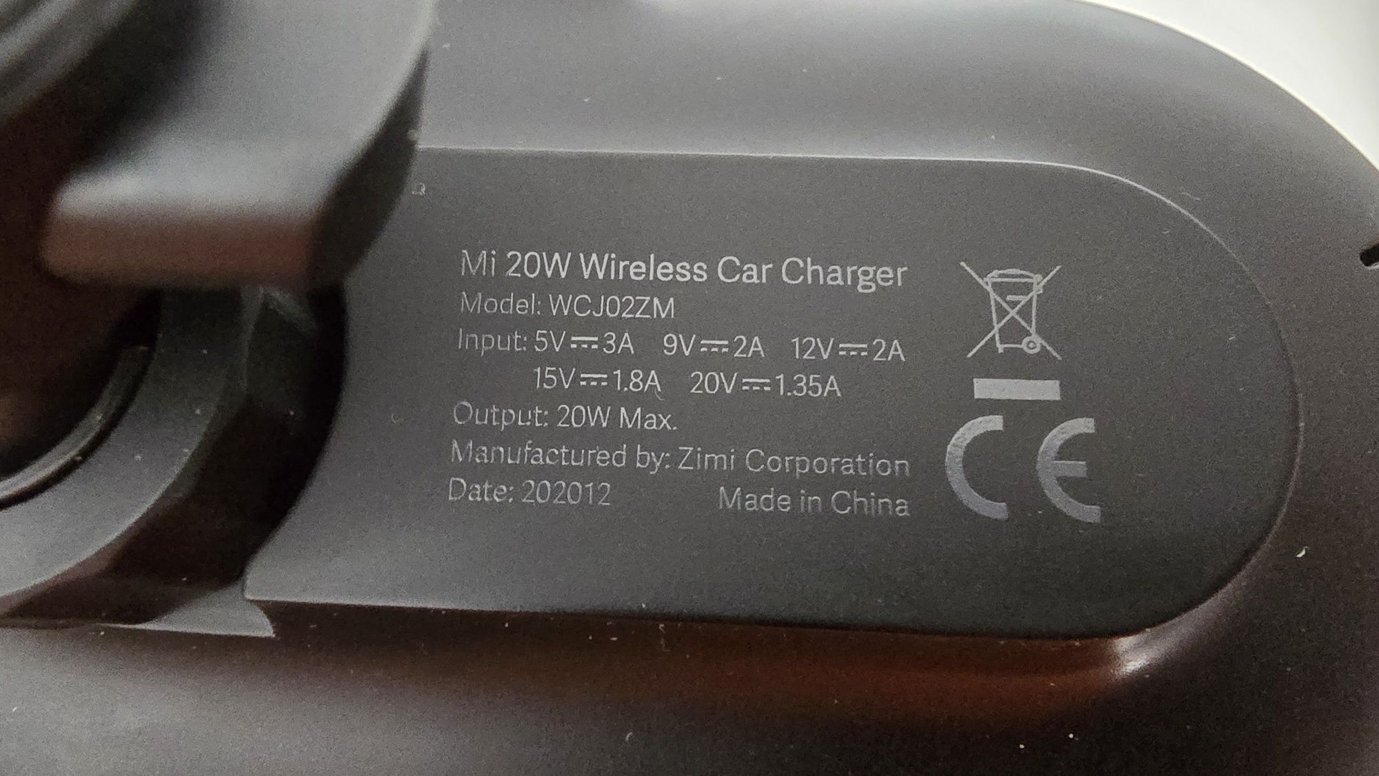 Suport auto telefon Xiaomi Mi 20 W Max Qi Wireless Car Charger