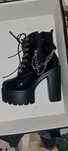 platforme goth negre pleaser heels