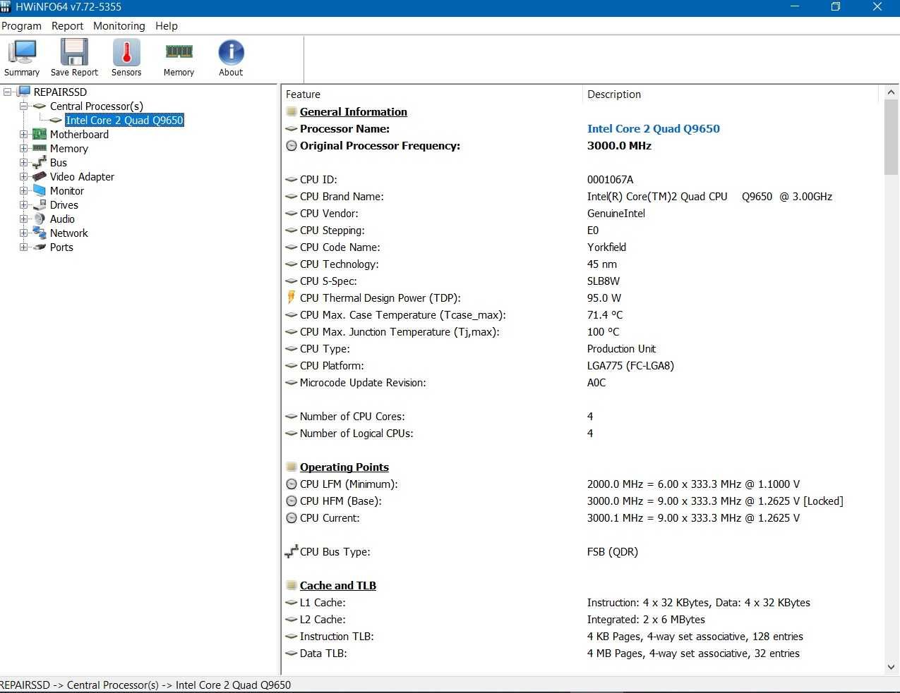 Процесор (CPU) Intel Core 2 Quad Q9650 / 775