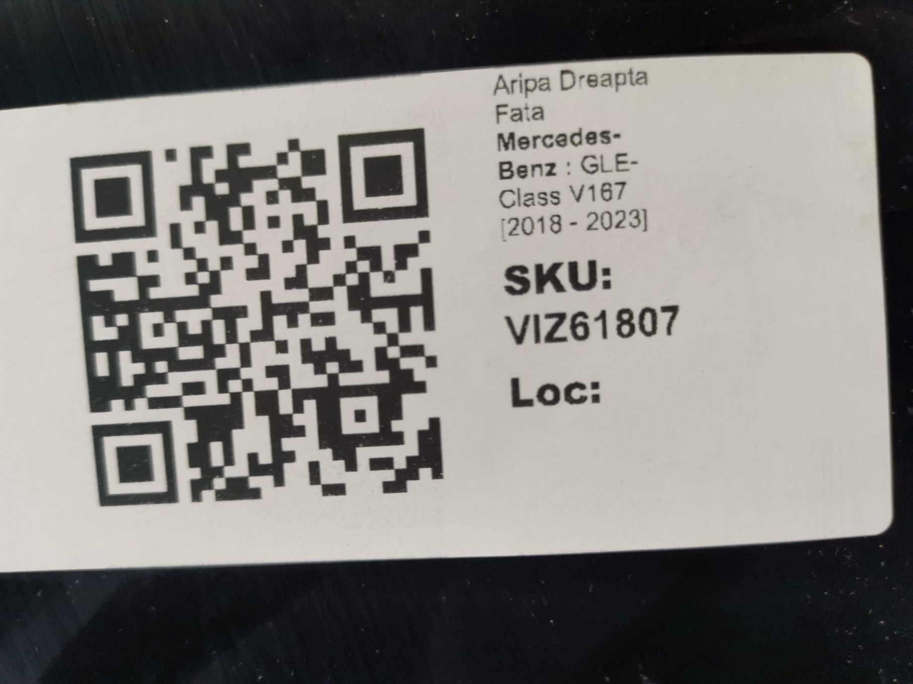 Aripa Dreapta Fata Mercedes-Benz  GLE-Class V167 [2018 - 2023] Originala