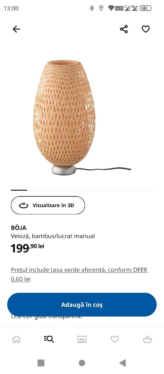 Lampa noptiera IKEA