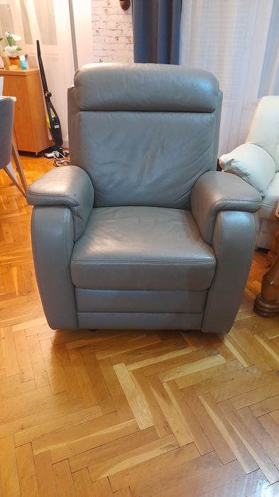 Естествена кожа кресло с механизъм